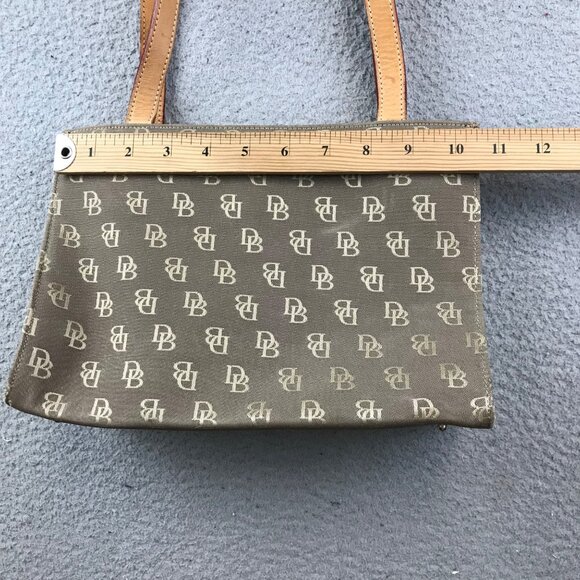 Dooney & Bourke Signature Medium Tote Bag Tan Canvas Leather - Picture 5 of 12